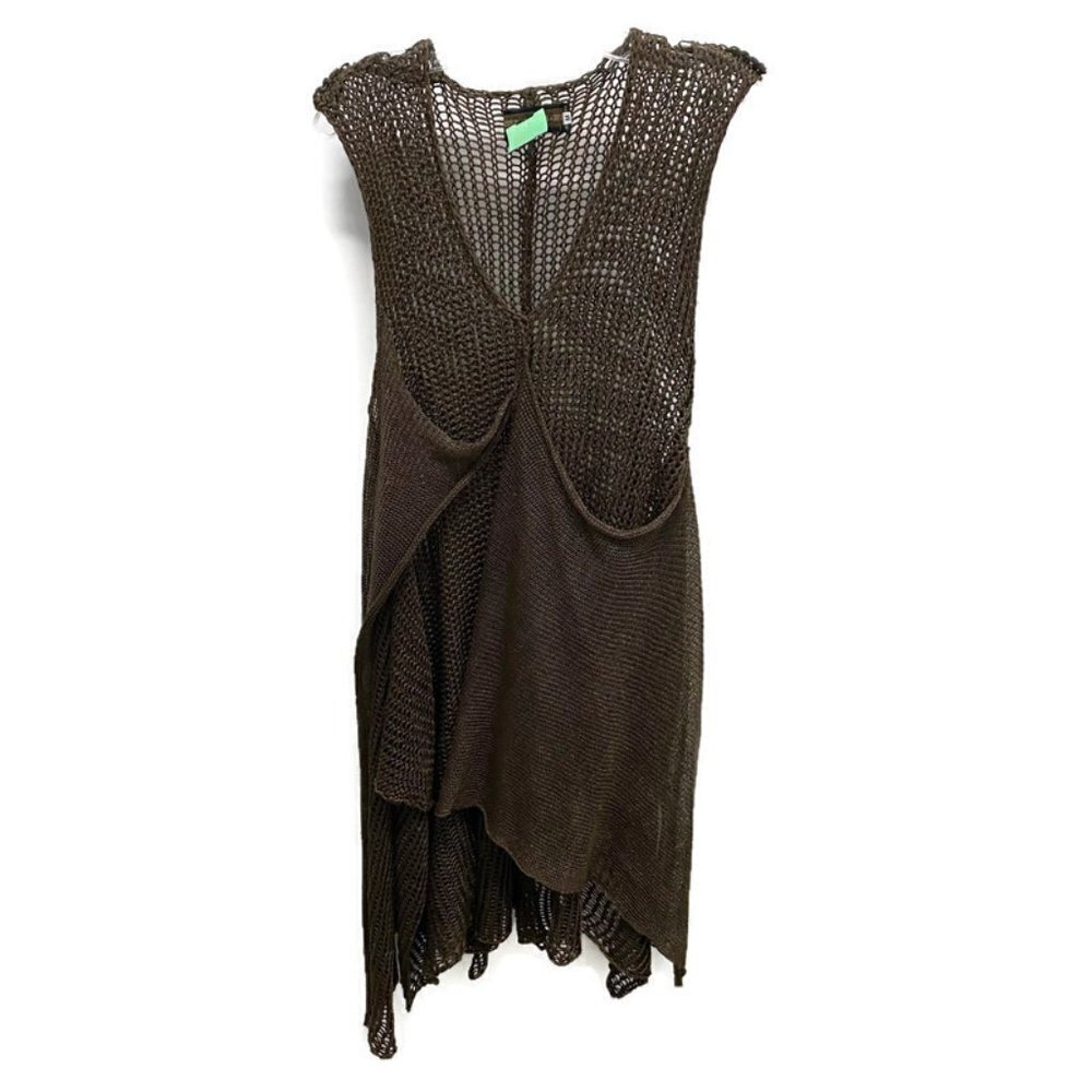 Design B Olive Loose Knit Sleeveless Tunic Sweater